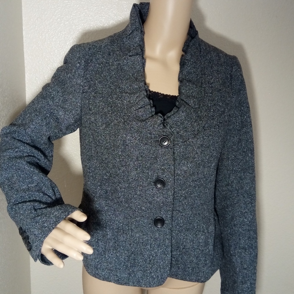 Ann Taylor Loft Ruffle Peplum Blazer Jacket